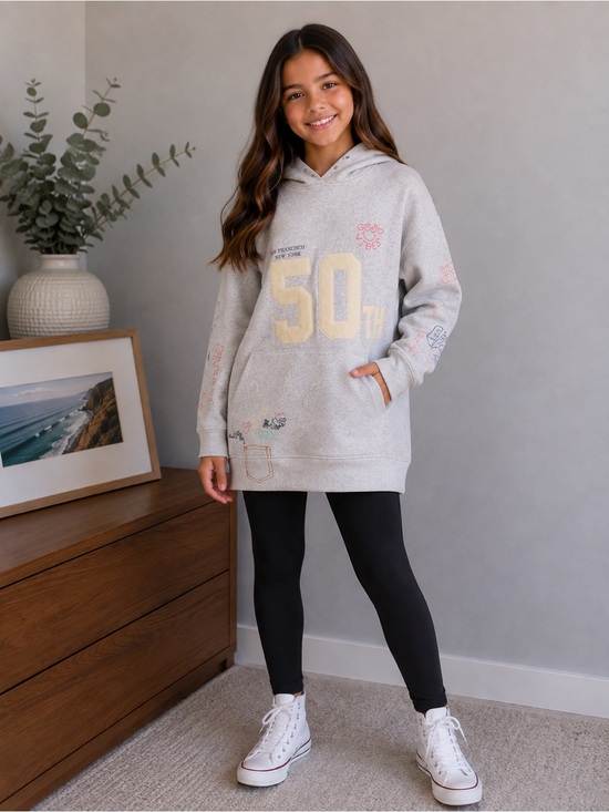 GAP Other - GAP Girls 50th Anniversary Graphic Hoodie Sweatshirt Gray Size L (10)